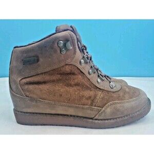 Brahma Women’s Brown Leather Outdoor Work Hiking Boots Size 6 US Hidden Wedge